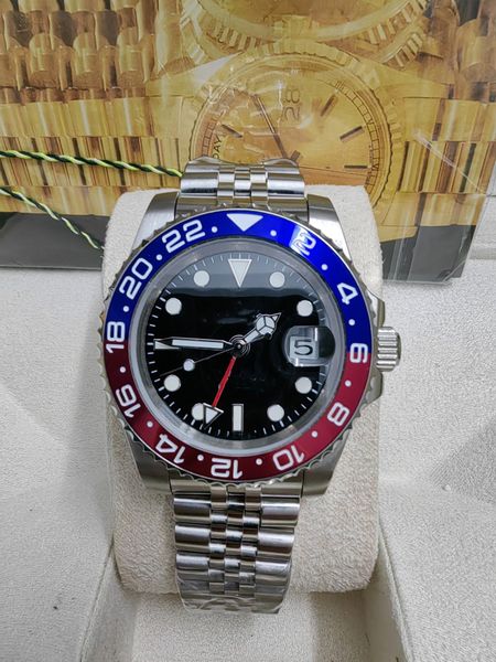 

zp mens watches gmt ii-126710 batman 40mm ceramic bezel luxury men mechanical automatic movement wristwatches with original box paper 2023, Slivery;brown