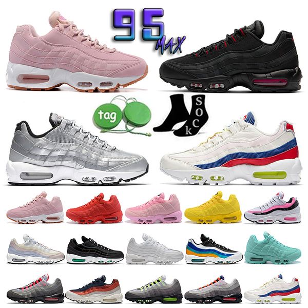 

95s 2023 95 running shoes snaker outdoor sneakers triple black white neon midnight navy solar red glass blue smoke grey airmaxs omstore
