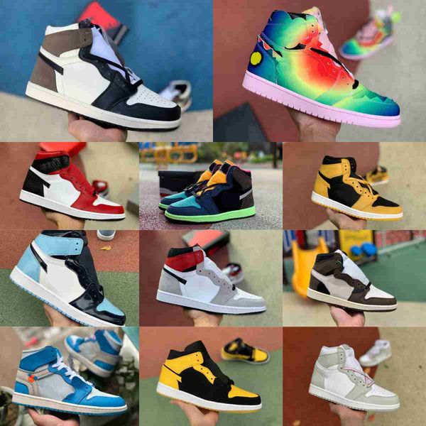 

new og 2023 jumpman 1 1s high sports basketball shoes mens women stealth stage haze bio hack rebellionaire military university blue new love, Black