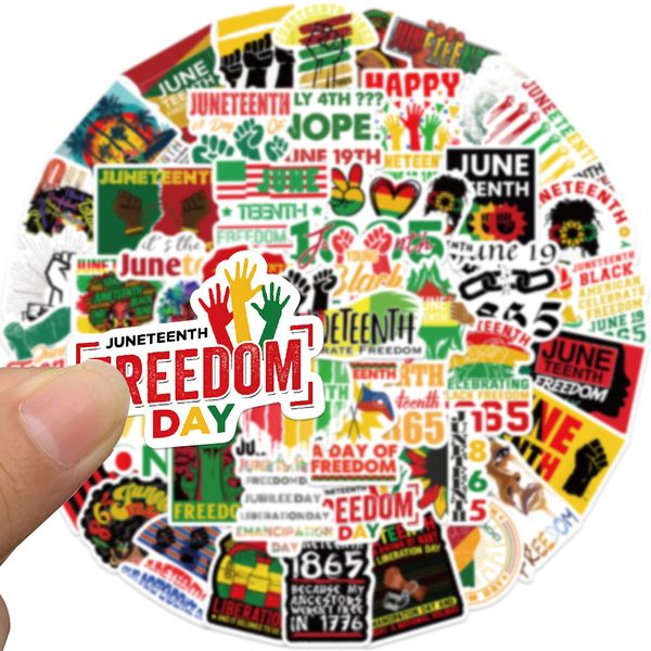 

50pcs juneteenth om day stickers skate accessories waterproof vinyl sticker for skateboard lapluggage bicycle motorcycle phone car decals