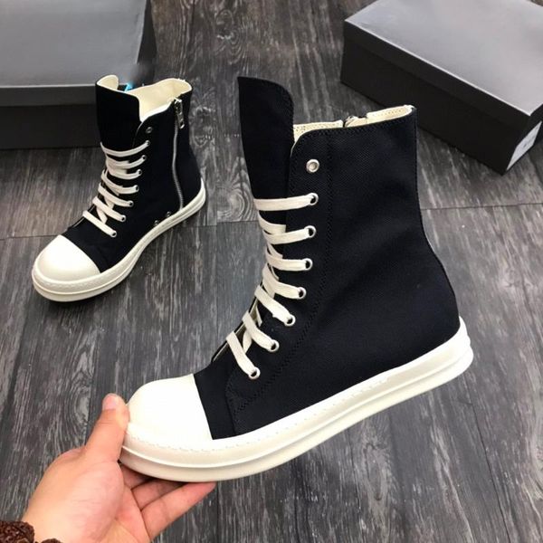 

footwear shoes ro man high women canvas sneakers black lace up 35-44