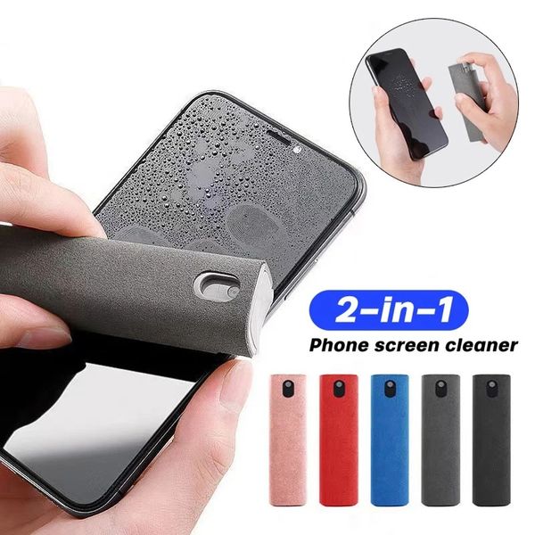 

2 in 1 phone screen cleaner spray computer screen dust removal microfiber cloth set cleaning artifact without cleaning liquid