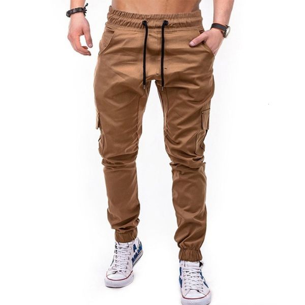 

men's pants mens casual combat work long trousers chino workwear multi pockets sweatpants male jogger cargo harem pencil 230221, Black