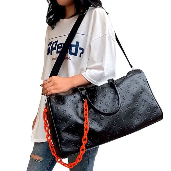 

fashion embossed sports gym bags large capacity printing shoulder sport duffle travel bags
