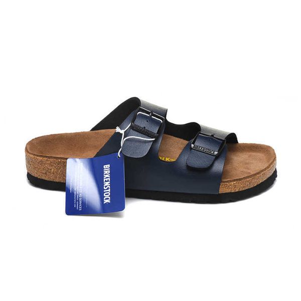 

slippers factory designer birkinstocks boken cork slippers women's comfortable casual large slippers men's boken leather, Black