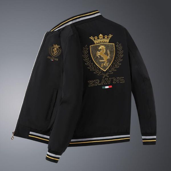 

white black embroidery baseball jacket zip up men designer jacket windbreaker spring mens coats, Black;brown