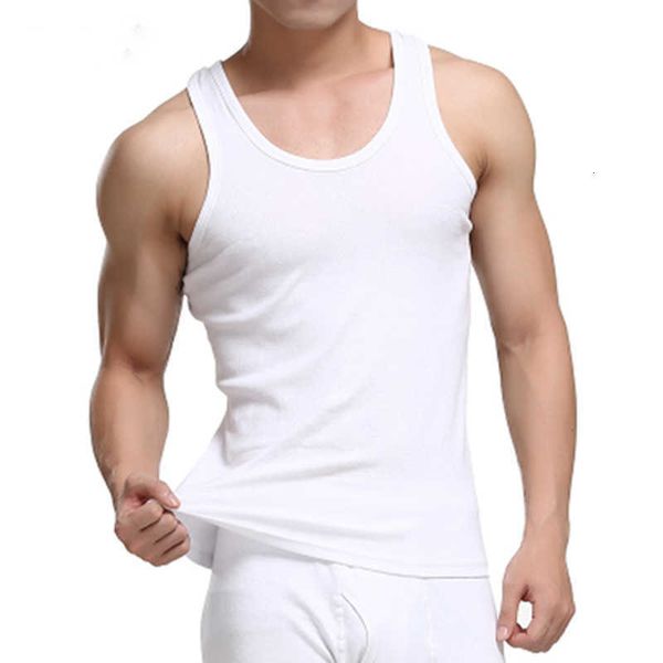 

men's vest vest summer pure cotton men's sports bodybuilding bottomed, White;black
