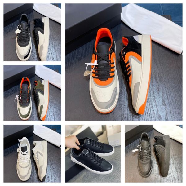 

2023 excellent men b-skate sneakers shoes calfskin suede leather tpu sole embossed leather man famous brand skateboard walking shoe eu38-46, Black