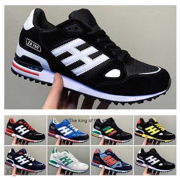 

2022 wholesale editex originals zx750 mens womens running shoes sneakers zx 750 for men and women athletic breathable sports shoe size 36-45, Black