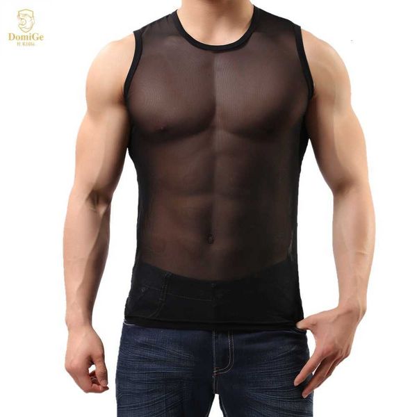 

men's vest new men's 8313 sports breathable quick drying ice mesh, White;black