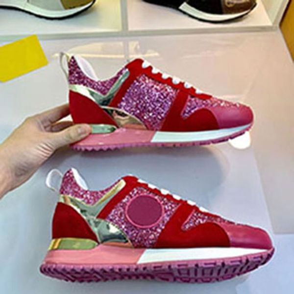 

new designer sneakers brand woman man shoes leather mesh mixed color trainer runner shoes size 35-45mki00000002, Black