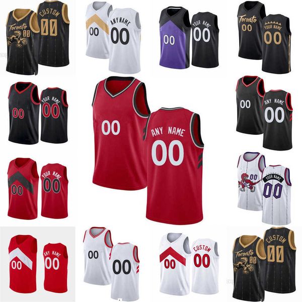 

2023 75th custom mens youth toronto''raptors''vince 15 carter tracy 1 mcgrady 14 svi mykhailiuk 18 yuta watanabe basketb, Black;red