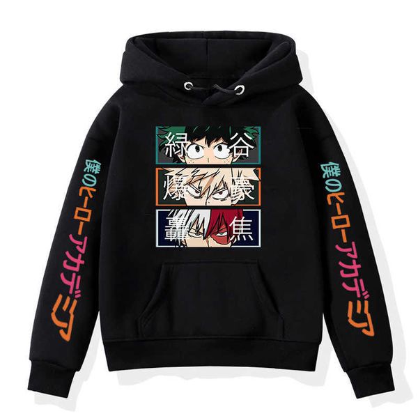 

men's hoodies sweatshirts boku no hero academia kids girls my hero academia hoodies casual hooded sweatshirt kids bakugou pullovers an, Black