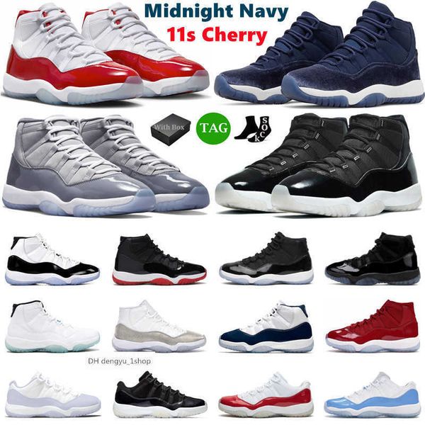 

with box jumpman 11 basketball shoes men women 11s cherry midnight navy cool grey 25th anniversary bred pure violet mens t jorden og air sho, Black