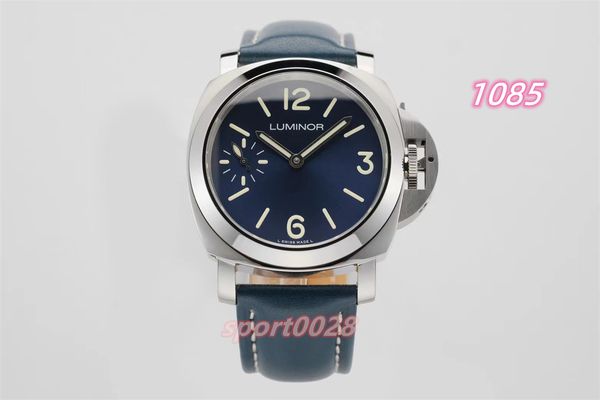 

hwf watch pam1085 111 177 511 316l fine steel calfskin strap or ribbon with 6497 hand chain movement 44mm-47mm, Slivery;golden