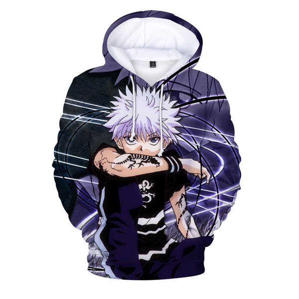 

men's hoodies sweatshirts hunter x hunter anime men hooded hoodies women pullover hoodies sweatshirts killua zoldyck devil eye anime hx, Black