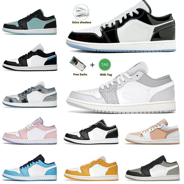 

new quality 2023 mens basketball shoes 1 1s low concord bred arctic punch neutral grey mens women panda mystic green trainers sneakers size