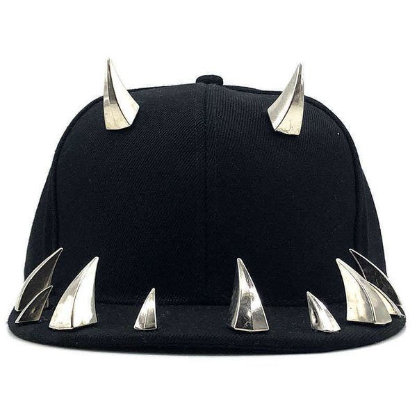 

ball caps hip hop bull punk rock full spike studs rivets snapback caps men boy cool flat peaked adjustable baseball hats r230220 r230220, Blue;gray