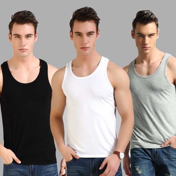 

men's vest fashion tight modal men's is soft and comfortable. it can be worn outside home clothes, White;black