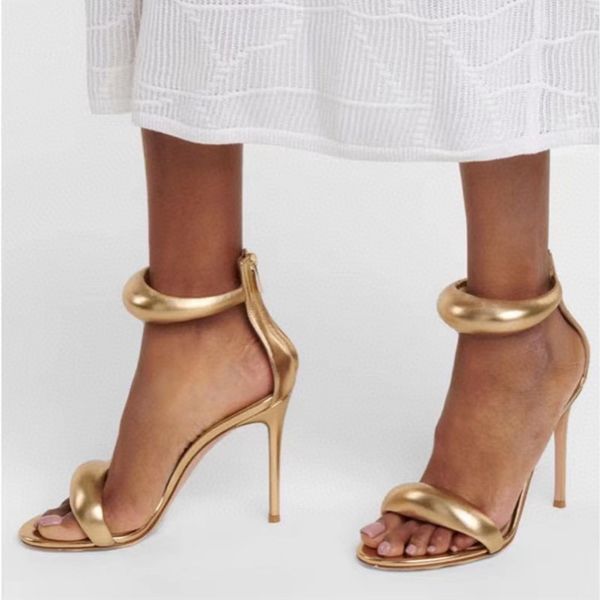 

2023 women's sandals classic fashion party high heel zipper leather, Black