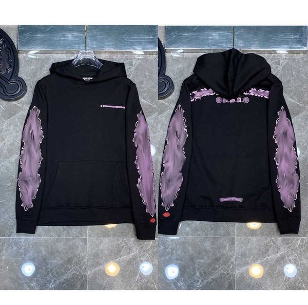 

men's luxury fashion sweatshirts designer classic women jackets hoodies zipper chrome hooded sweater casual cross pullover sanskrit hoo, Black