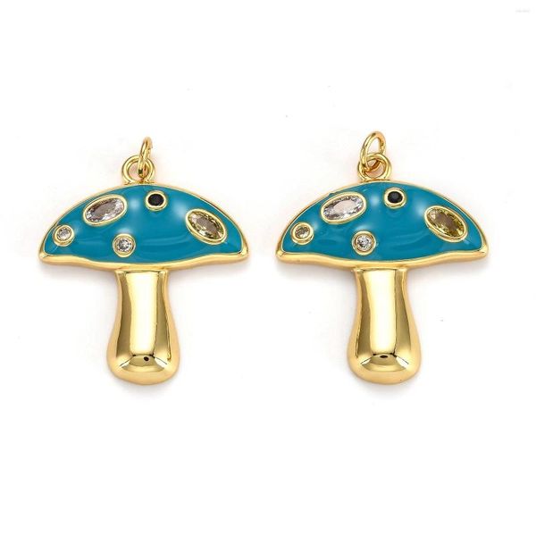

charms gold plated brass cz cute mushroom cubic zirconia jewelry making enamel pendants for bracelet necklace earring diy, Bronze;silver