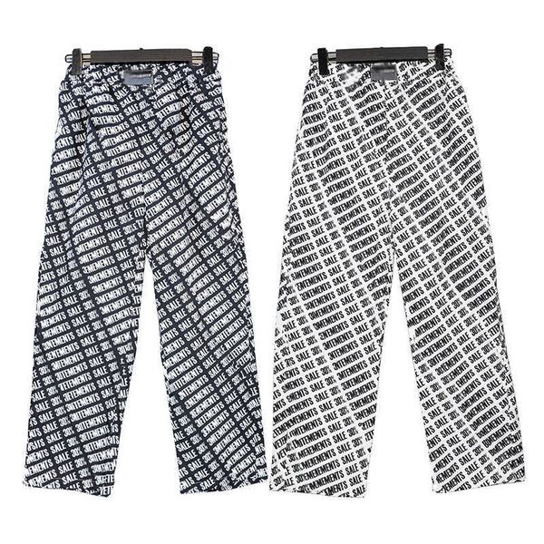 

men's pants screen full print letters diagonal stripes casual sports wide leg straight trousers for men and women t230220, Black
