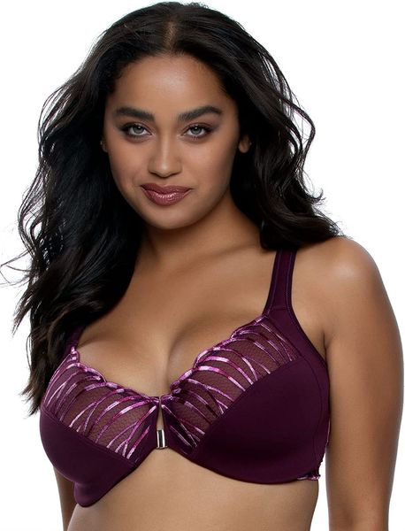 

felina paramour angie front close minimizer bra, Red;black