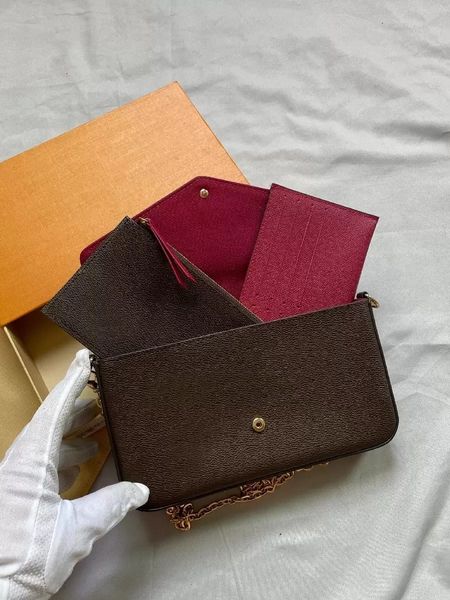 

original luxurys designers bags purse woman fashion monogrames multi pochette felicie chain crossbody shoulder bag with box dustbag