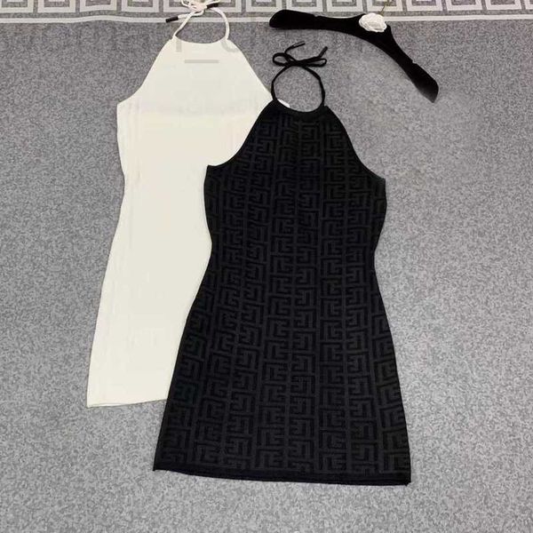 

designer new casual dresses brand strapless knitted bandage women high waist lady elegant sleeveless sweater 3puv
