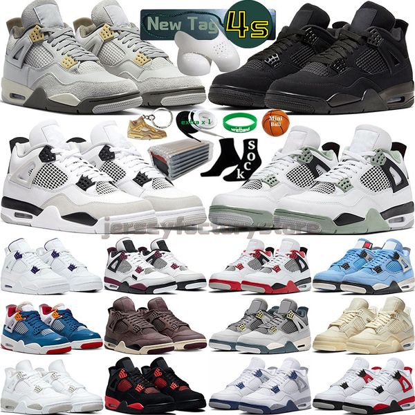 

4 men basketball shoes women 4s craft seafoam military black cat sail canvas white oreo midnight navy university blue thunder infrared mens