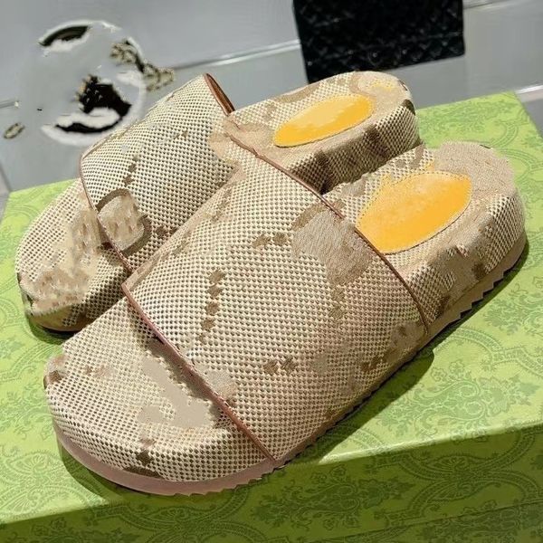 

platform slippers canvas camel and ebony maxi pattern fashion thick bottom designer women men shoes cartoon alphabet lady leather slides hig, Black