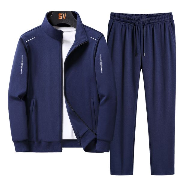

men's tracksuits men set large size 6xl 7xl 8xl fashion autumn winter homme suit sweatshirt sweatpants men's set male tracksuit ja, Gray