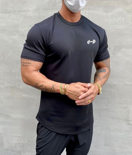 

men's tshirts gym muscle fitness t shirt brand men outdoor hip hop streetwear loose half sleeve male summer bodybuilding tee 230221, White;black