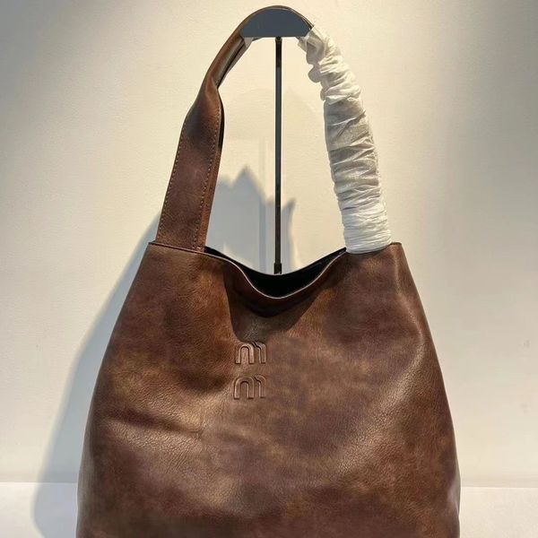 

handbag Totes Women bag two miu Genuine leather hobo zipper Single shoulder Highest quality shoulde tote single-sided Real handbag A3