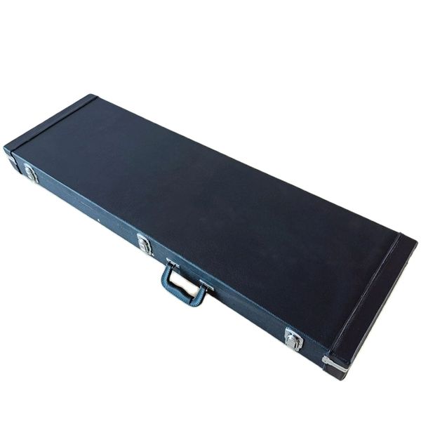 

vyrectangle wood guitar hardcase black electric guitar/ electric bass guitar case cover stainless steel buckle portable wi