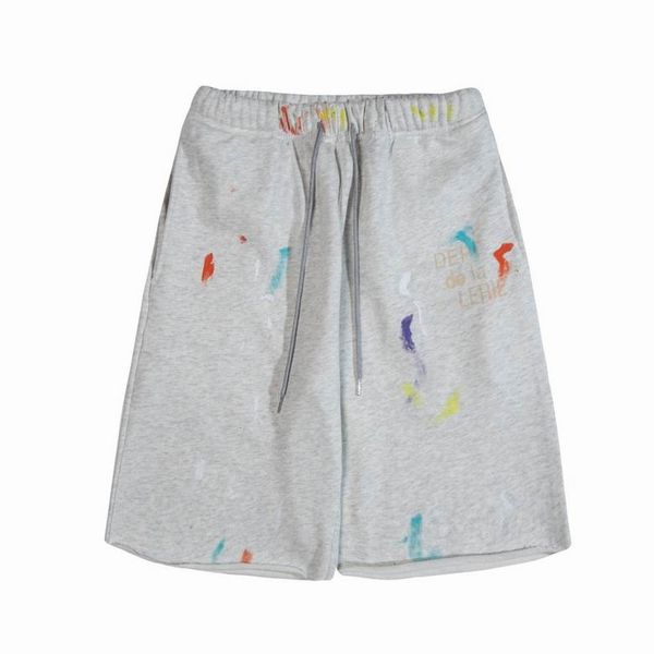 

galleryes men's hand-painted shorts brand depts american fashion designer printing pure cotton terry fog high street 5-point casual pan, White;black