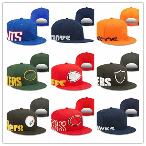 

2023 new football snapback hats team color cap 9 teams snapbacks adjustable mix match order all caps, Black;white