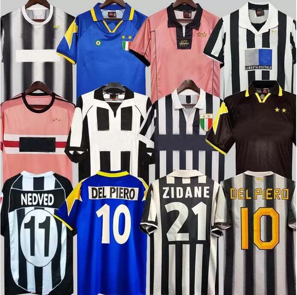 

retro del piero conte soccer jerseys pirlo buffon inzaghi 84 85 92 95 96 97 98 99 02 03 04 05 94 95 zidane ancient maillot davids conte shir, Black;yellow