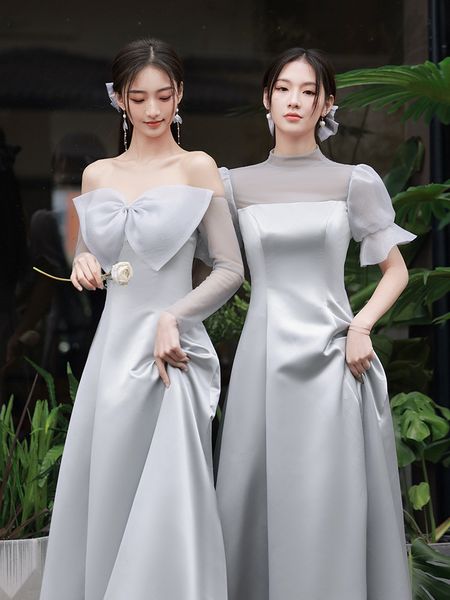 

party dresses grey bride clothes 2023 bet style smart french elegant women for wedding young girls 230221, White;black