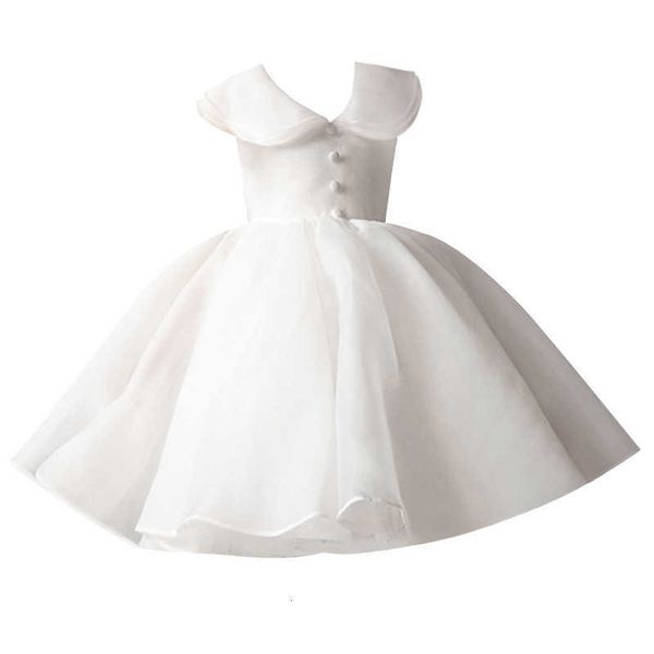 

one-year-old 1ess baby girl korean version flower girl wedding little girl princess 1ess puffy yarn girl's runway 1ess, Blue