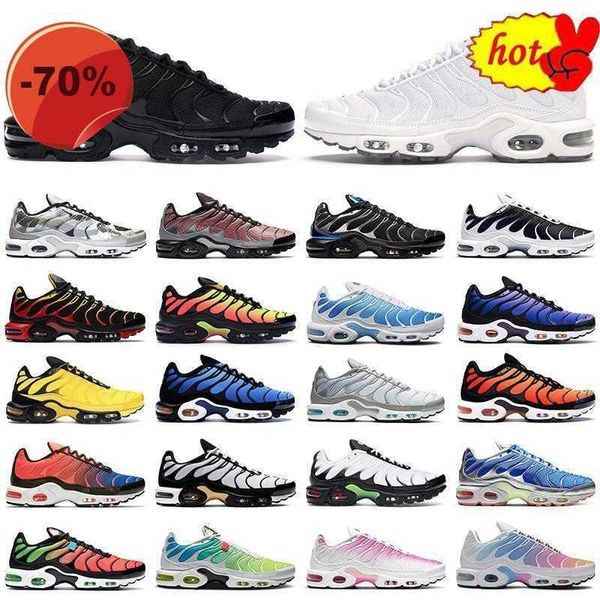 

2023 boots quality discount mens sneakers classic tn men running shoes black red white s
