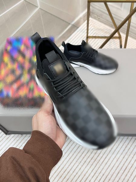 

fashion men designer shoes black brown plaid printed luxury mens sneakers sports trainers shoe with box