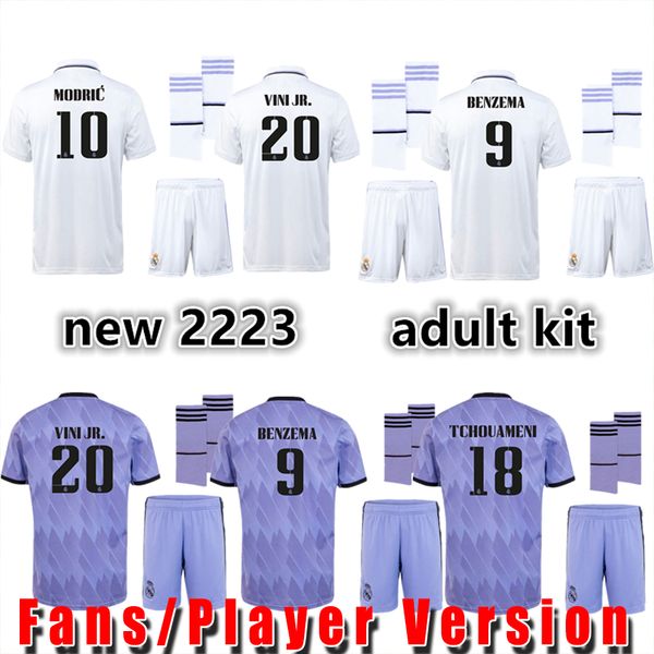 

22 23 benzema soccer jerseys tee shirts football shirt home away 3rd 4th camavinga alaba hazard asensio real madrids modric camiseta men kid, White;black