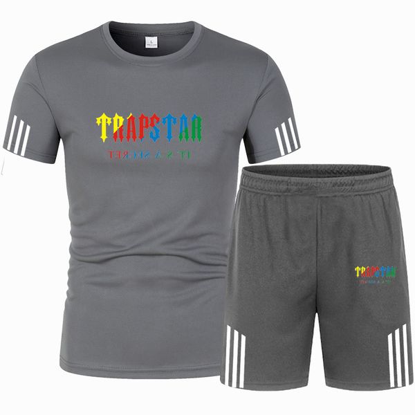 

shirts for men designer shorts men's trapstar tracksuit summer men t shirt fashion sportswear brand t-shirt swim shorts shirt sportswea, Gray