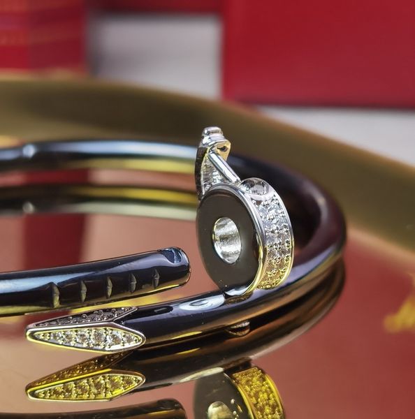 

mens nail bangle black ceramic couple bracelet diamond inlay for man 16 19 cm official replica jewelry highest counter quality exquisite gif