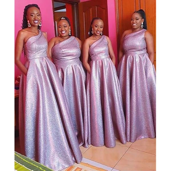 

new arabic bling rose gold lingless drawsmaid vestidos dois estilos para casamentos vestido convidado plus size black girl maid de vestidos, White;pink