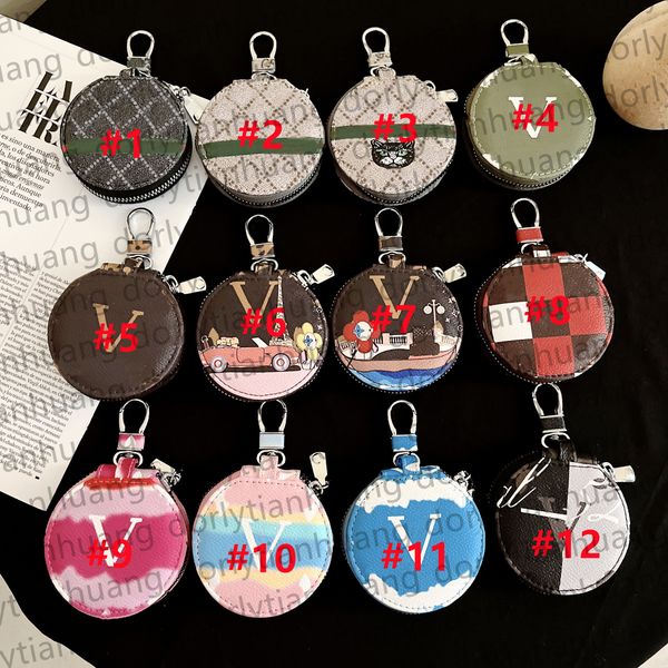 

luxury v designer keychain for earphone cases fashion cosmetic mirror zipper wallet key buckle letter design handmade gold keychains mens wo, Silver