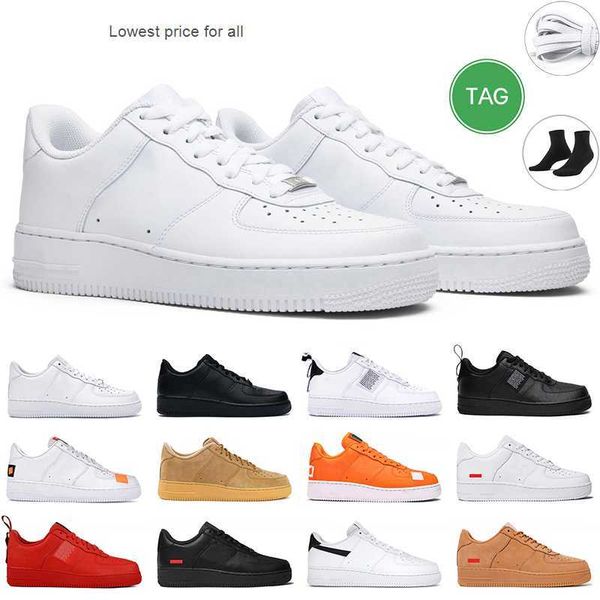 

designer running shoes af1 sneakers platform trainer white black utility red orange men women low womens