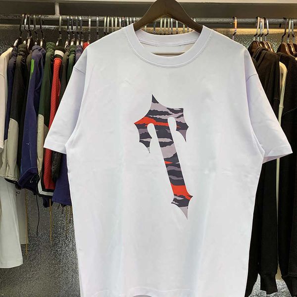 

designer t shirt trap stars hirt stars fashion brand london red letter quality cotton yarn short sleeve men women biack, White;black